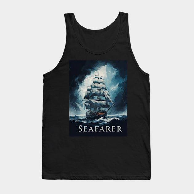 Sea Travel Ship Sailing Through The Deep Blue Sea Tank Top by Abeer Ahmad